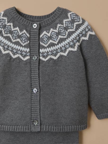 Ensemble motif jacquard bébé Gris chine 2 - vertbaudet enfant 