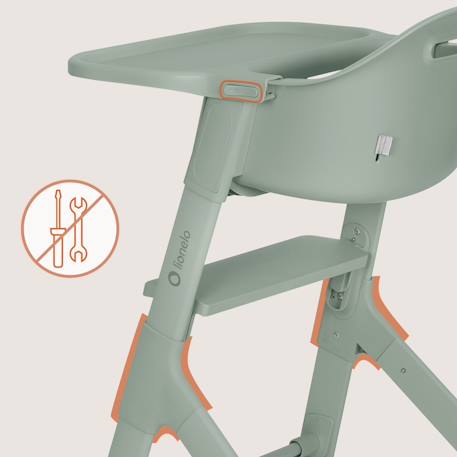 Chaise haute évolutive 2en1 beny de 6 à 36 mois Beige sand+Beige taupe+Green sage 16 - vertbaudet enfant 
