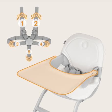 Chaise haute évolutive dalia ultra-légère jusqu’à 60 kg Grey stone+Grey stone natural 4 - vertbaudet enfant 