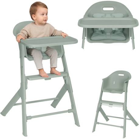 Chaise haute évolutive 2en1 beny de 6 à 36 mois Beige sand+Beige taupe+Green sage 13 - vertbaudet enfant 