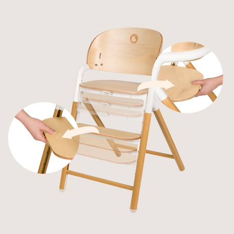 Chaise haute évolutive en bois 3en1 celia jusqu’à 110 kg avec réglage à une main Black wood+Grey wood+White cream+White natural wood 21 - vertbaudet enfant 
