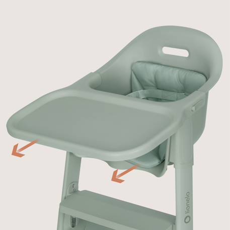 Chaise haute évolutive 2en1 beny de 6 à 36 mois Beige sand+Beige taupe+Green sage 17 - vertbaudet enfant 