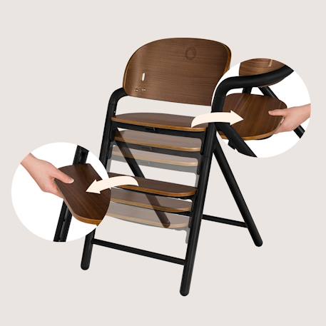 Chaise haute évolutive en bois 3en1 celia jusqu’à 110 kg avec réglage à une main Black wood+Grey wood+White cream+White natural wood 3 - vertbaudet enfant 
