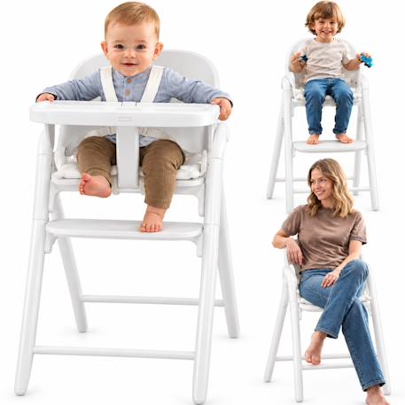 Chaise haute évolutive en bois 3en1 celia jusqu’à 110 kg avec réglage à une main Black wood+Grey wood+White cream+White natural wood 13 - vertbaudet enfant 