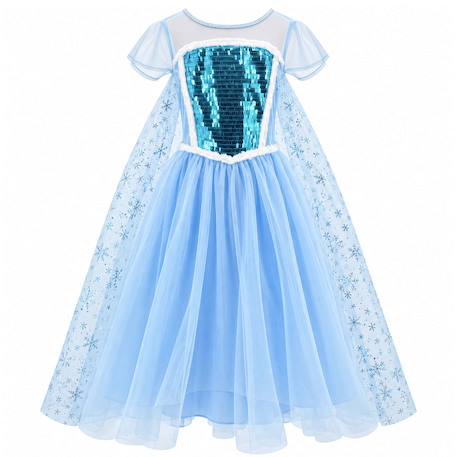 Déguisement enfant robe de princesse elsa Bleu 2 - vertbaudet enfant 