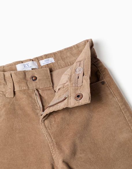Pantalon à coupe droite en velours côtelé Beige 3 - vertbaudet enfant 