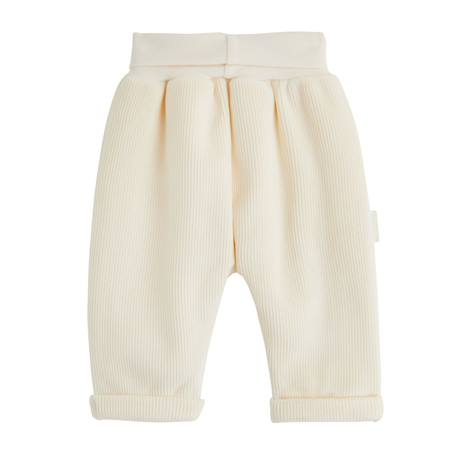 Ensemble bébé gilet croisé et pantalon en velours flocon Ecru 6 - vertbaudet enfant 