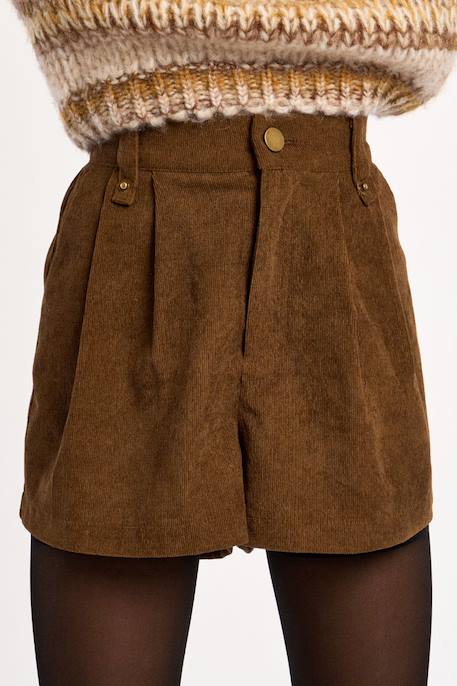 Short taille haute, coupe évasée Chocolate 2 - vertbaudet enfant 