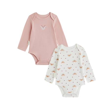 Lot de 2 bodies bébé manches longues cléo Rose 2 - vertbaudet enfant 