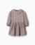 Robe en velours côtelé à manches longues avec motif floral Beige clair 2 - vertbaudet enfant 