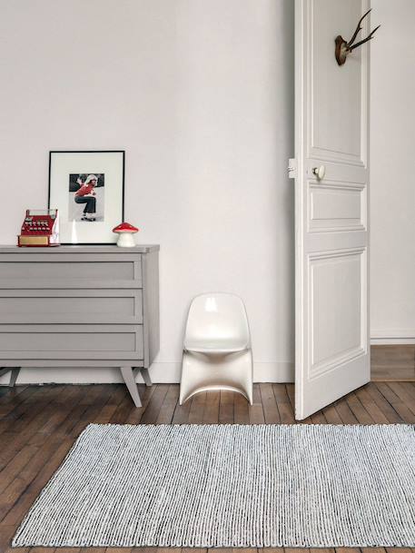 Tapis en coton recyclé tissé à la main bartolo Gris minéral 2 - vertbaudet enfant 