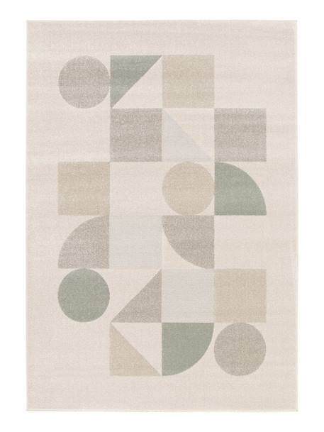 Tapis géométrique doux et confortable modul Vert naturel 1 - vertbaudet enfant 