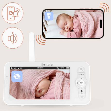 Babyphone vidéo babyline 9.2 ai avec écran 5', caméra full hd et détection intelligente des pleurs et mouvements White 3 - vertbaudet enfant 