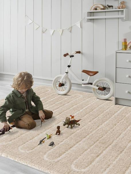 Tapis à relief en polyester recyclé eolya Beige sable+Blanc pur 2 - vertbaudet enfant 