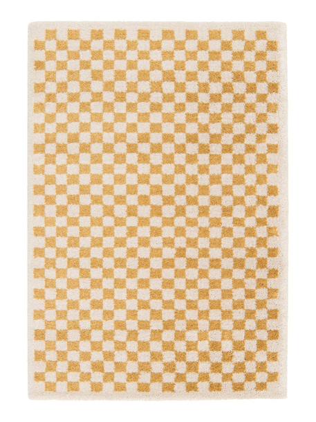 Tapis damier poils longs doux et volumineux checkers Beige sable+Bleu naturel+Gris minéral+Jaune naturel+Rose poudrée+Terracotta+Vert naturel 19 - vertbaudet enfant 
