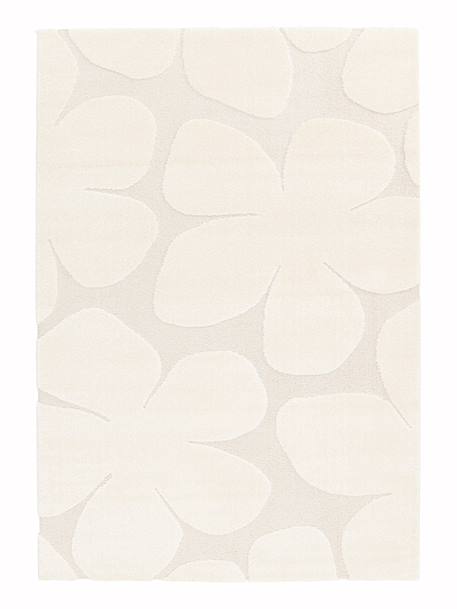 Tapis doux à motifs en relief blossom Blanc pur+Brun naturel 1 - vertbaudet enfant 