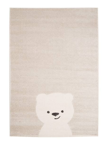 Tapis enfant super doux ourson Beige sable+Blanc pur 1 - vertbaudet enfant 