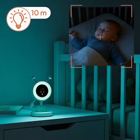Babyphone vidéo babyline 3.4 avec écran 3,5', vision nocturne et autonomie jusqu’à 8 h White 6 - vertbaudet enfant 