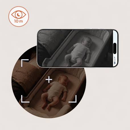 Babyphone connecté babyline smart 2.0 full hd avec détection des pleurs, vision nocturne et application White 5 - vertbaudet enfant 