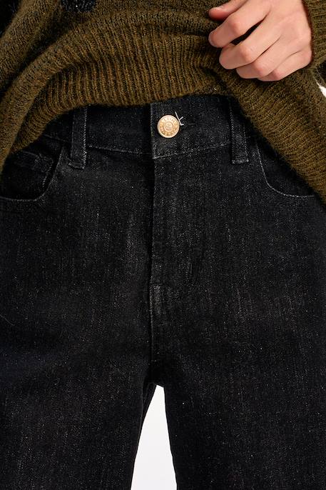 Jean taille haute, coupe évasée Black denim+Denim blue+Denim dark blue 5 - vertbaudet enfant 