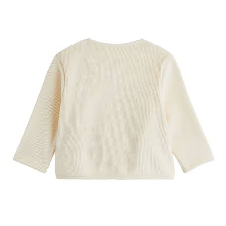 Ensemble bébé gilet croisé et pantalon en velours flocon Ecru 4 - vertbaudet enfant 