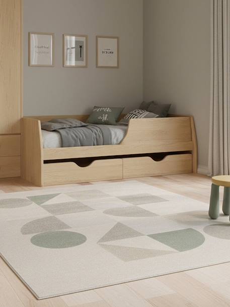 Tapis géométrique doux et confortable modul Vert naturel 2 - vertbaudet enfant 