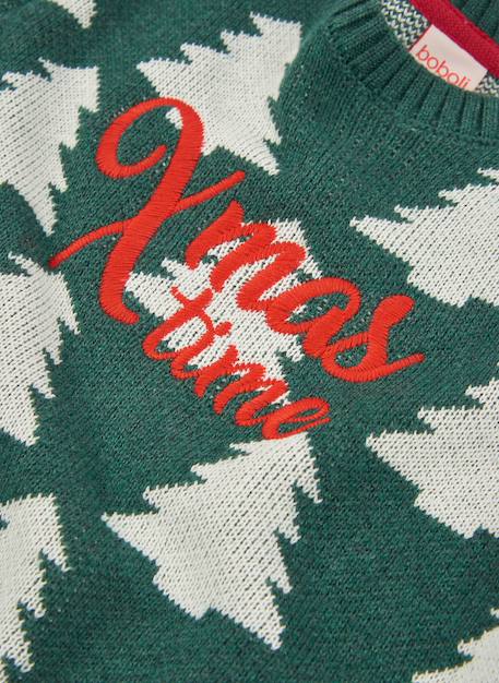 Pull enfant imprimé sapins de noël Vert 3 - vertbaudet enfant 