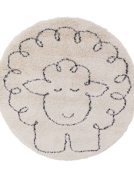 Tapis enfant rond doux et épais petit mouton Beige sable 1 - vertbaudet enfant 