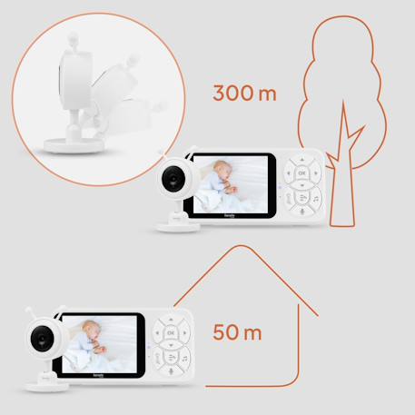 Babyphone vidéo babyline 3.4 avec écran 3,5', vision nocturne et autonomie jusqu’à 8 h White 3 - vertbaudet enfant 
