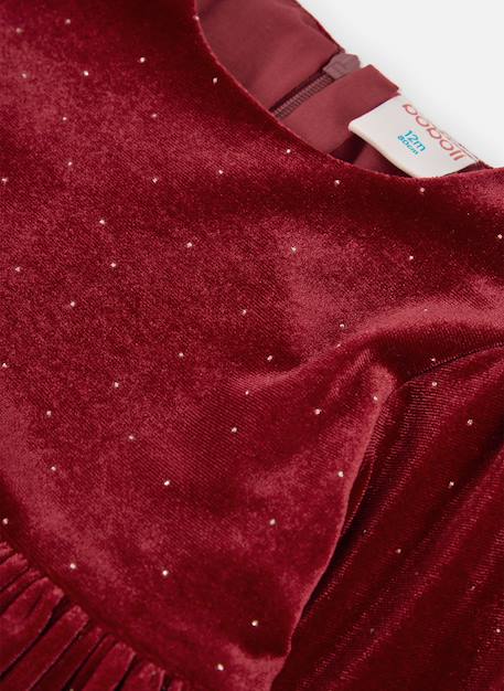 Robe fille en velours avec reflets Rouge 3 - vertbaudet enfant 