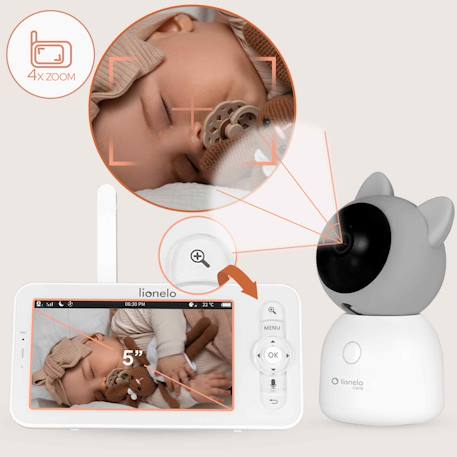 Babyphone vidéo babyline 9.2 ai avec écran 5', caméra full hd et détection intelligente des pleurs et mouvements White 2 - vertbaudet enfant 