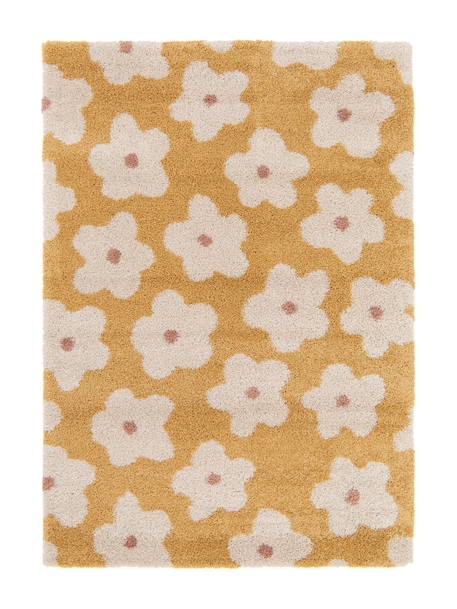 Tapis enfant épais et confortable fleurs Jaune naturel+Rose poudrée+Vert naturel 1 - vertbaudet enfant 