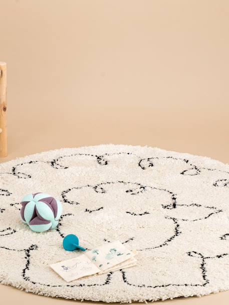 Tapis enfant rond doux et épais petit mouton Beige sable 2 - vertbaudet enfant 