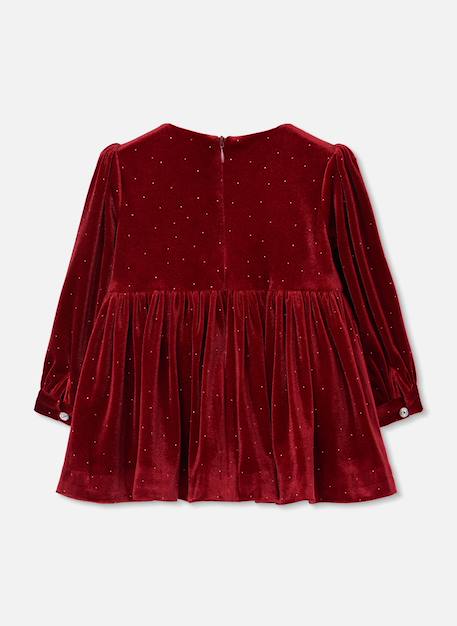 Robe fille en velours avec reflets Rouge 2 - vertbaudet enfant 