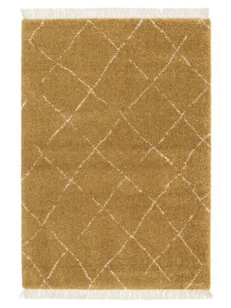 Tapis épais à franges doux et raffiné tigris Jaune naturel 1 - vertbaudet enfant 