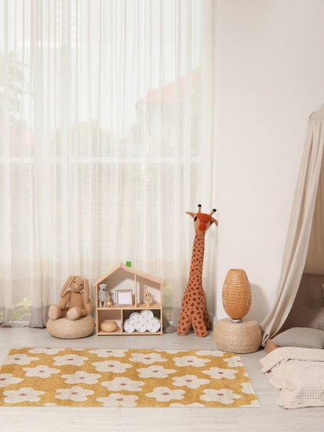 Tapis enfant épais et confortable fleurs Jaune naturel+Rose poudrée+Vert naturel 2 - vertbaudet enfant 