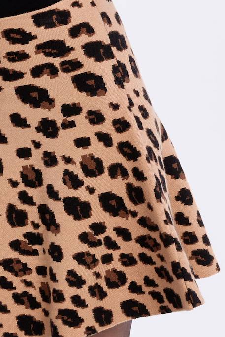 Jupe évasée en maille, imprimé animalier Camel 3 - vertbaudet enfant 