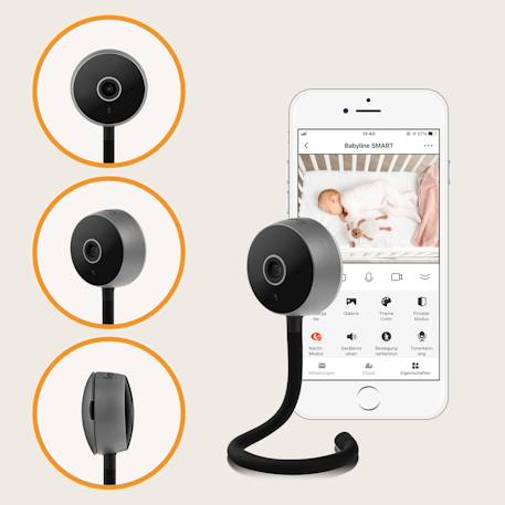Babyphone connecté babyline smart wifi avec détection des mouvements, vision nocturne et audio bidirectionnel Black 2 - vertbaudet enfant 