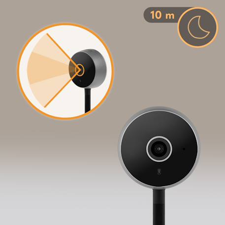 Babyphone connecté babyline smart wifi avec détection des mouvements, vision nocturne et audio bidirectionnel Black 4 - vertbaudet enfant 