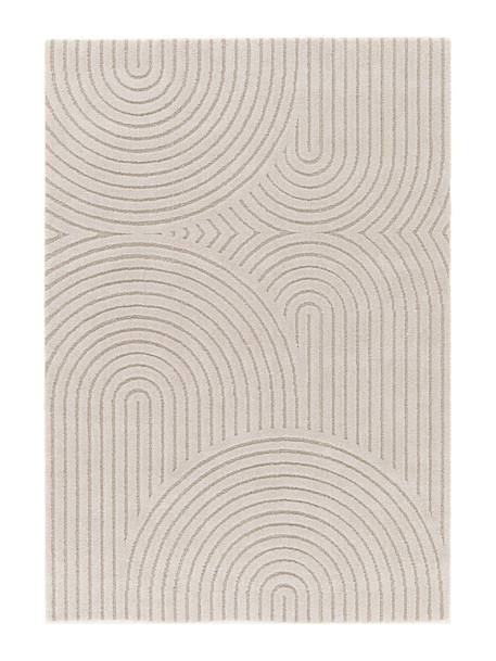 Tapis à relief doux et élégant groove Beige sable+Bleu naturel+Brun naturel 1 - vertbaudet enfant 