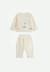Ensemble bébé gilet croisé et pantalon en velours flocon Ecru 1 - vertbaudet enfant 