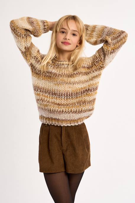Short taille haute, coupe évasée Chocolate 4 - vertbaudet enfant 