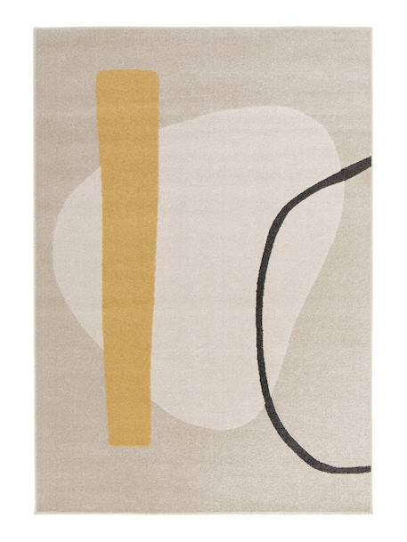 Tapis géométrique doux et confortable bilbao Beige sable+Vert naturel 1 - vertbaudet enfant 