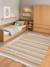 Tapis rayé fait main en laine et jute raj Beige sable+Rose poudrée 2 - vertbaudet enfant 