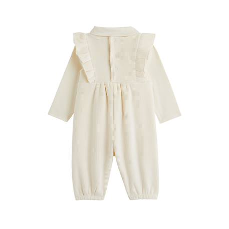 Ensemble salopette bébé en velours et t-shirt neige Ecru 3 - vertbaudet enfant 