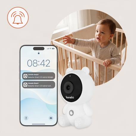 Babyphone connecté babyline smart 2.0 full hd avec détection des pleurs, vision nocturne et application White 3 - vertbaudet enfant 