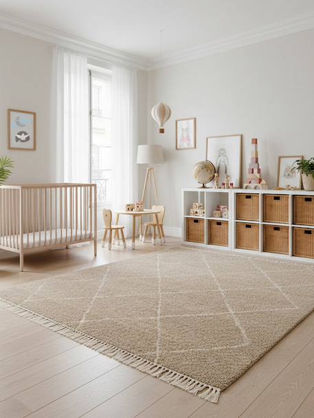 Tapis épais à franges doux et raffiné nile Brun naturel 2 - vertbaudet enfant 