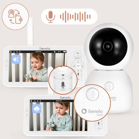 Babyphone vidéo babyline 9.2 ai avec écran 5', caméra full hd et détection intelligente des pleurs et mouvements White 4 - vertbaudet enfant 