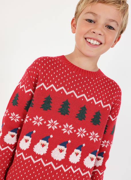 Pull de noël imprimé père noël Rouge 3 - vertbaudet enfant 