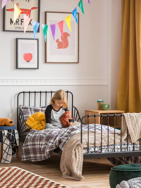 Tapis damier poils longs doux et volumineux checkers Beige sable+Bleu naturel+Gris minéral+Jaune naturel+Rose poudrée+Terracotta+Vert naturel 32 - vertbaudet enfant 